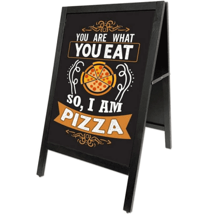 A-Skilt i sortbejdset bøg inkl. magnet kridttavle 59 x 78 cm