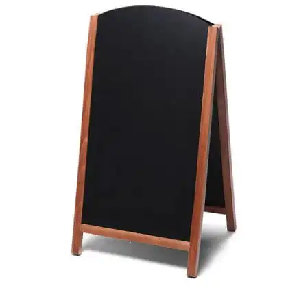 A-Skilt i teaktræ inkl. kridttavle 68x120 cm
