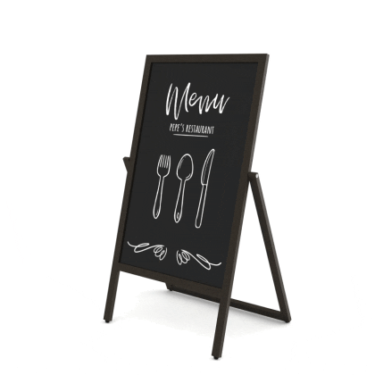 A-Træskilt Flip sort med kridttavle 55x105 cm