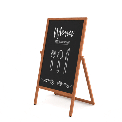 A-Træskilt Flip teak med kridttavle 55x105 cm