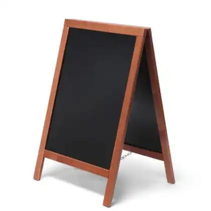 A-Træskilt teak med kridttavle 55 x 82 cm