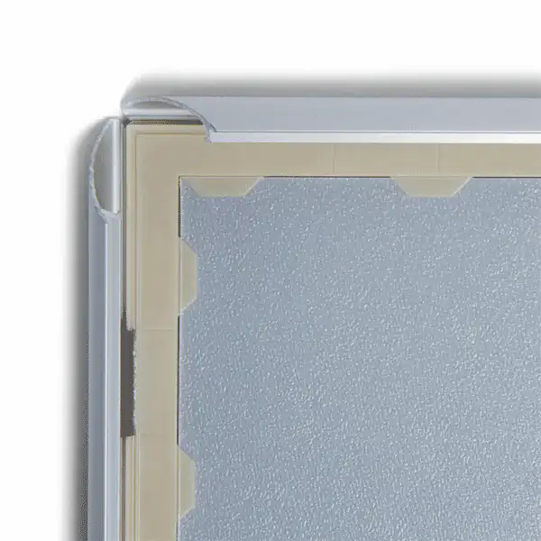 ABS Snapramme A4 Sølv – G25 mm Klikramme i Aluminium detalje foto 03