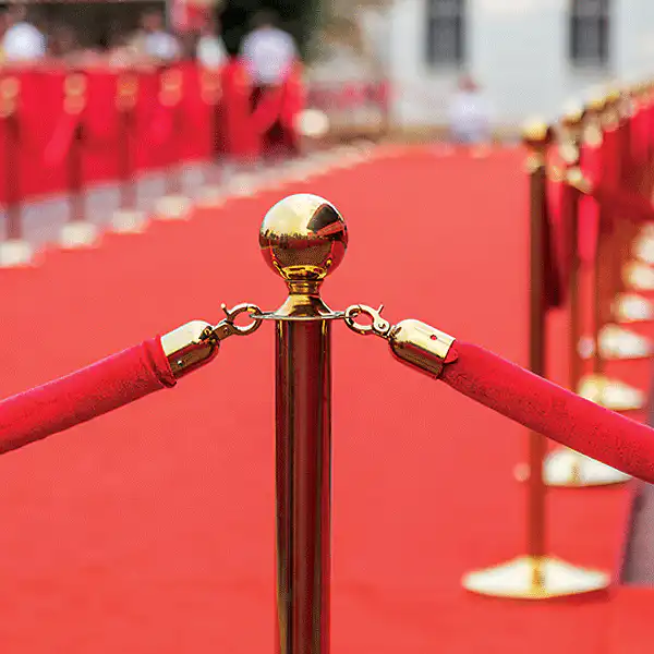 Afspærringsstolper GULD Outdoor til reb og velour - Billede 2