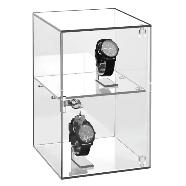 Akryl borddisplay large med hylde og lås - Billede 4