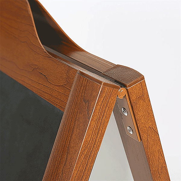 Alu A-Kridtskilt 60 x 80 cm med trælook og logotop - Billede 4