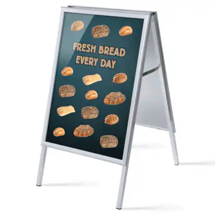 Alu-Line Gadeskilt A1 inkl. plakater FRESH BREAD
