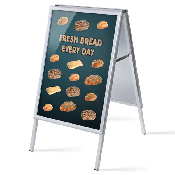Alu-Line Gadeskilt A1 inkl. plakater FRESH BREAD