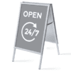Alu-Line Gadeskilt A1 inkl. plakater OPEN 24/7