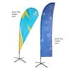 Beach Flag Budget Medium med glasfiber stang