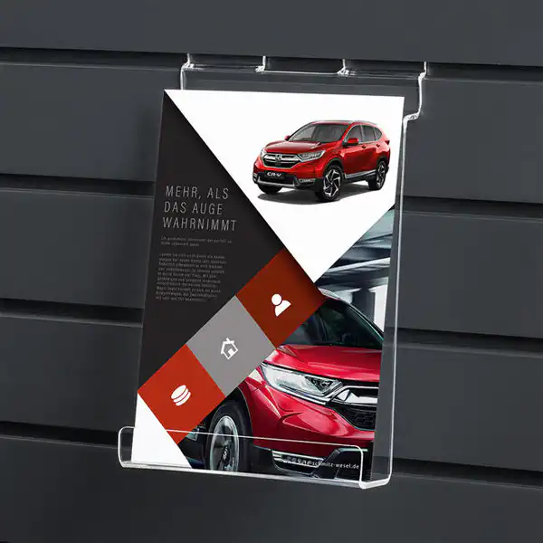 Transparent brochure- og vareholder til rillepanel