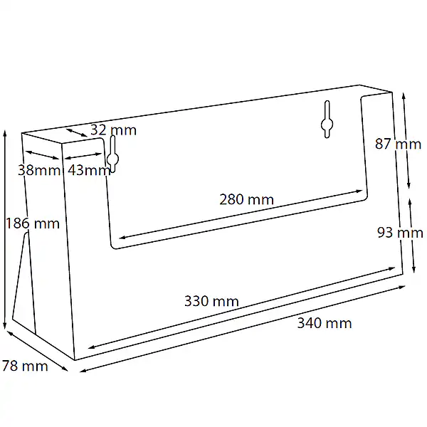 Brochureholder bord 1 rum A4 bredformat C330 - Billede 2