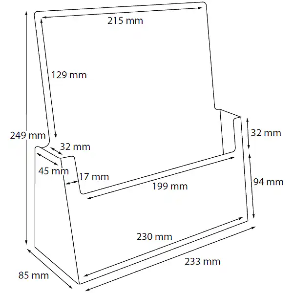 Brochureholder bord 1 rum A4 højformat C230 - Billede 2