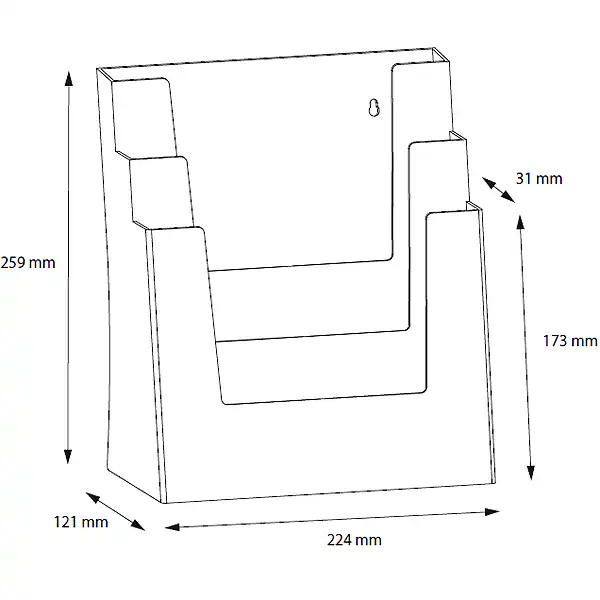 Brochureholder bord 3 rum A4 højformat 3DA4P - Billede 3