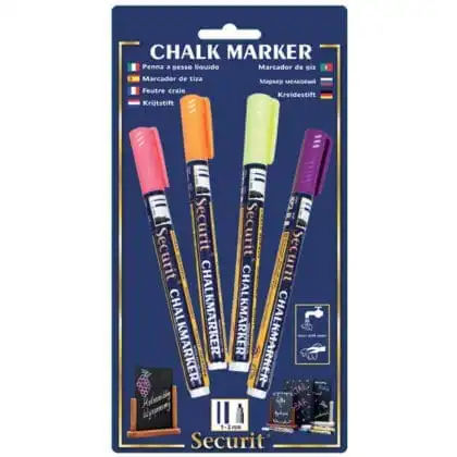 4 pangfarvede kridtmarker penne 2 mm