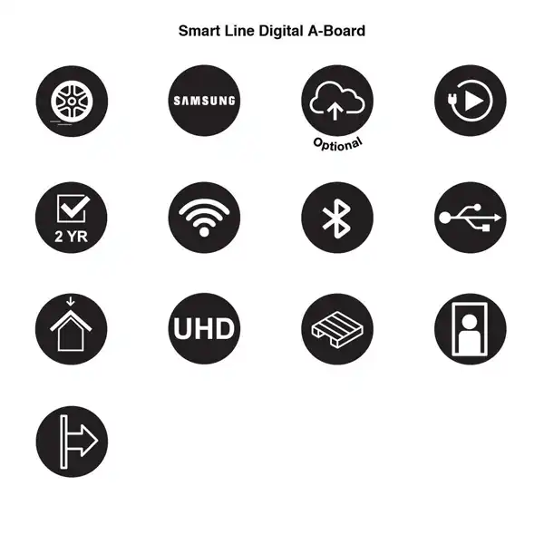 Smart Line A-Board - 43" Samsung Skærm - Hvid - Billede 8
