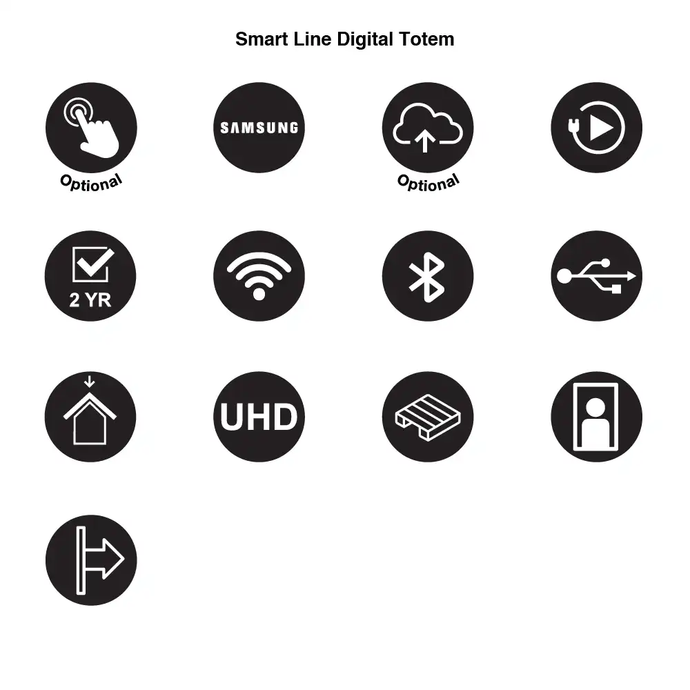 Smart Line Digital Totem SORT med 55″ Samsung Touch Skærm - Billede 9