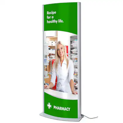 Dobbeltsidet LED Plakatstander 2xA1- Arcuato®