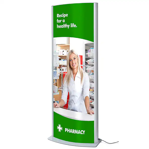 Dobbeltsidet LED Plakatstander 2xA1- Arcuato®