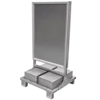 Gadeskilt 70x100 cm på betonfod 164 kg