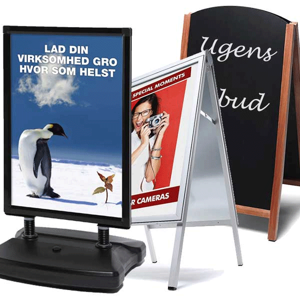 Gadeskilte, Windtalker, A-Skilt i aluminium og træ