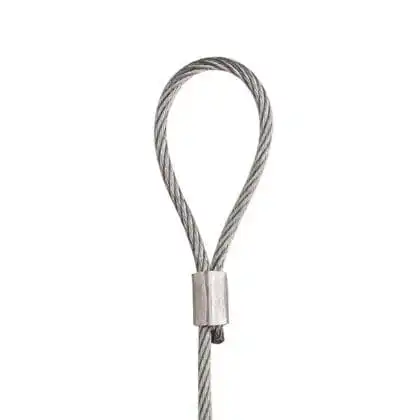 Stål kabel med løkke - 100 cm - kun kabel
