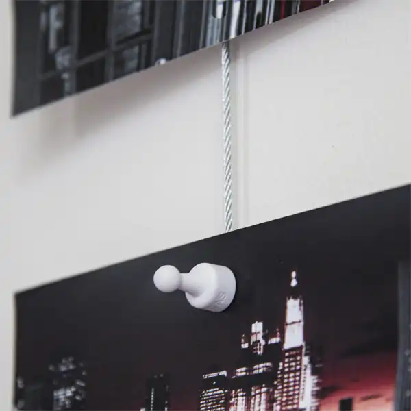 Wire sæt 150 cm - til billeder - ophæng af kort og foto med magneter - Billede 6