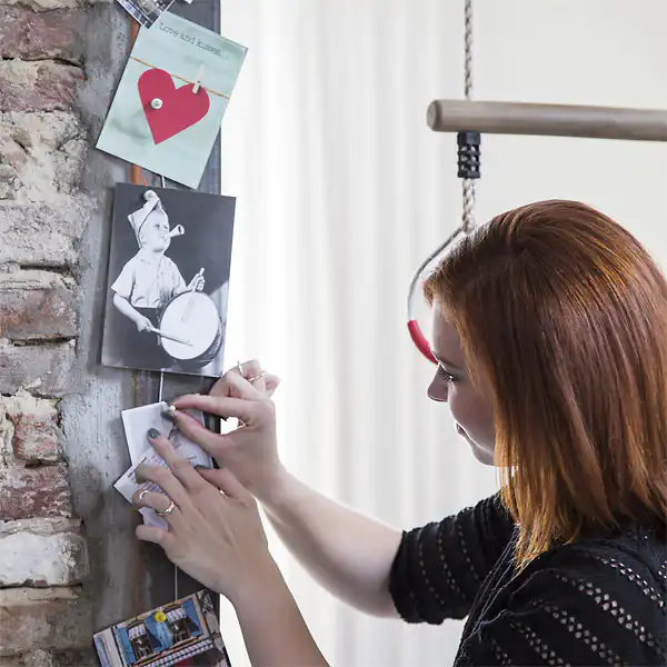 Wire sæt 150 cm - til billeder - ophæng af kort og foto med magneter - Billede 7