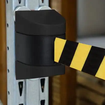 Køleder magnetisk væg sort med 460 cm gul-sort sele