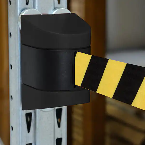 Køleder magnetisk væg sort med 460 cm gul-sort sele