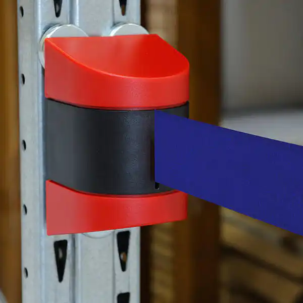 Køleder magnetisk væg sort/rød med 460 cm blå sele