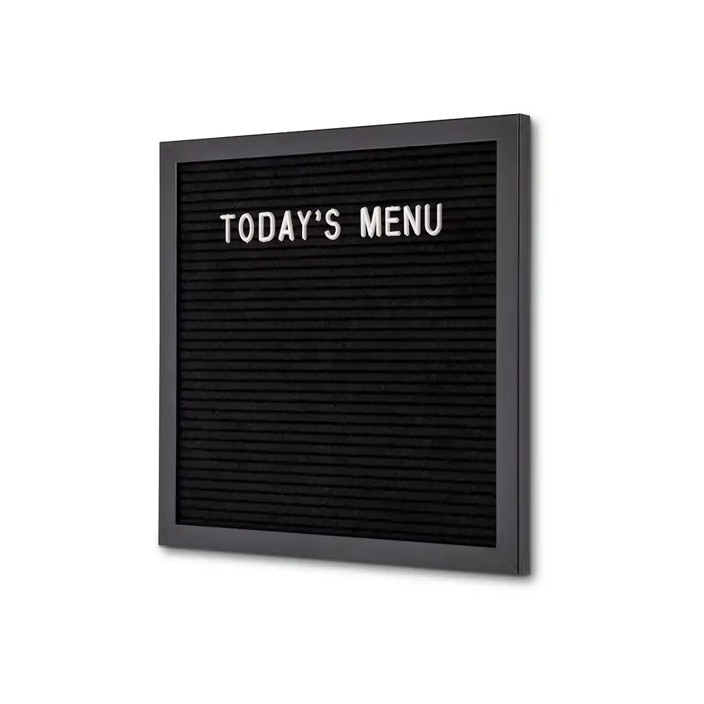 Sort Bogstavstavle 30x30 cm med sort ramme