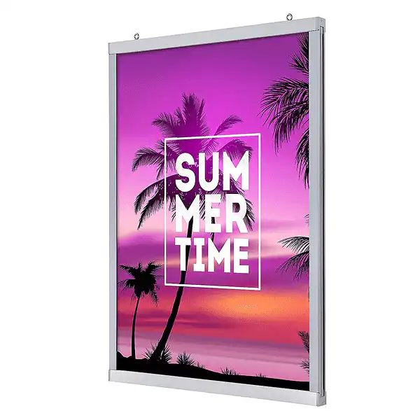 LED Slide In Plakat ramme lofthængt med lys 