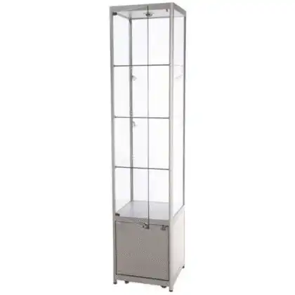 LED udstillingsmontre 45x200x45 cm med underskab