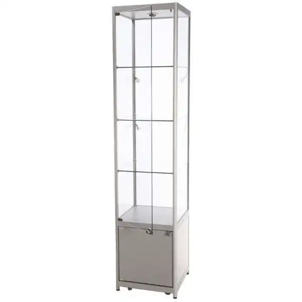 LED udstillingsmontre 45x200x45 cm med underskab