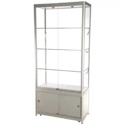 LED udstillingsmontre 90x200x45 cm med underskab