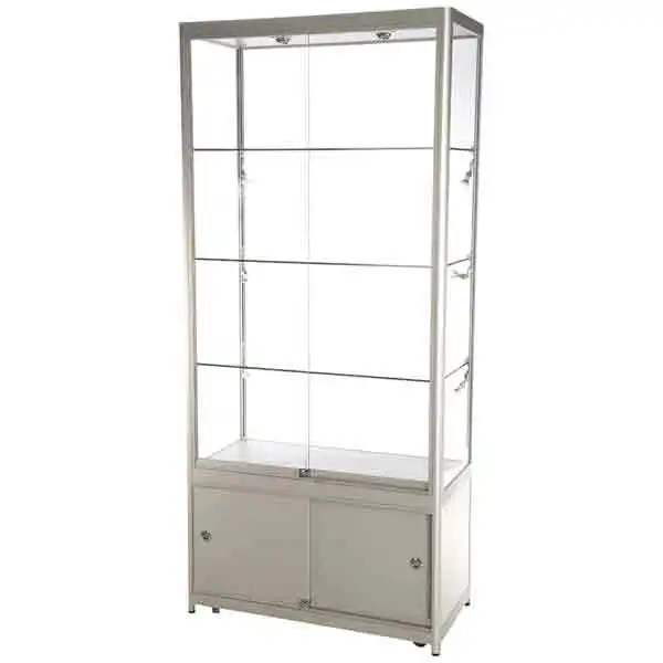 LED udstillingsmontre 90x200x45 cm med underskab