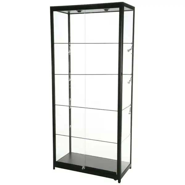LED udstillingsmontre sort 90x200x45 cm
