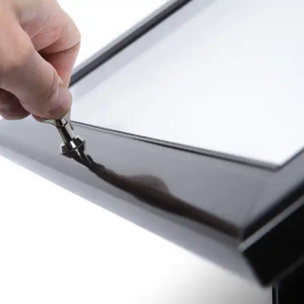 Fritstående menu opslagsskab sort med LED 2xA4 - Billede 2