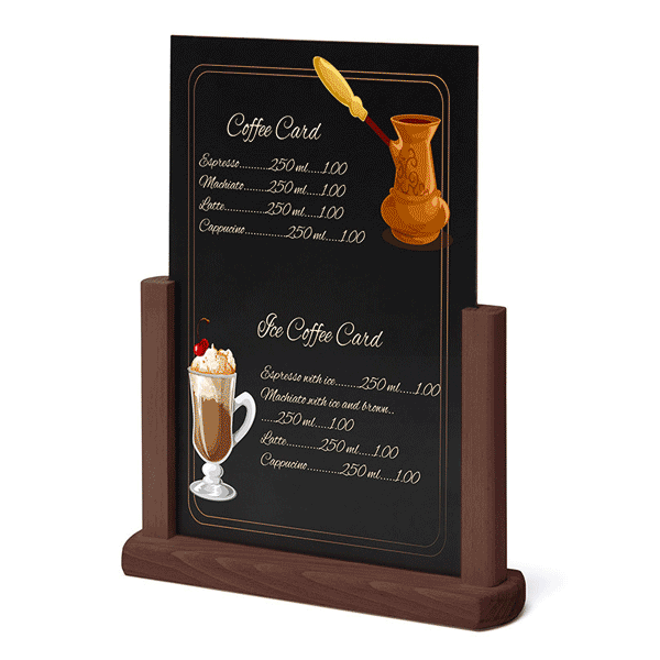 Menutavle Disk A4 Mørkebrun i bejdset træ