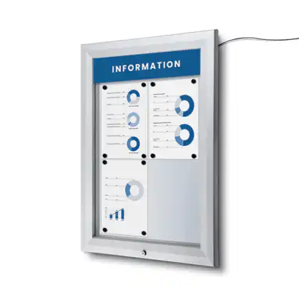 Opslagsskab Premium LED udendørs med magnettavle 4xA4