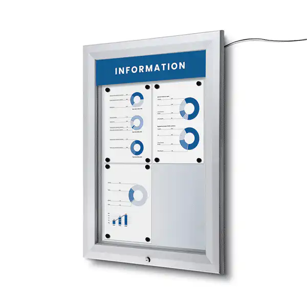 Opslagsskab Premium LED udendørs med magnettavle 4xA4