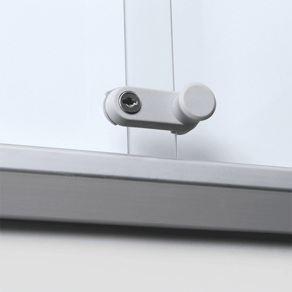 Opslagsskab indendørs glasskydedøre og magnettavle lås