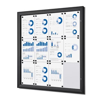 Opslagsskab sort inde- ude magnettavle 12xA4