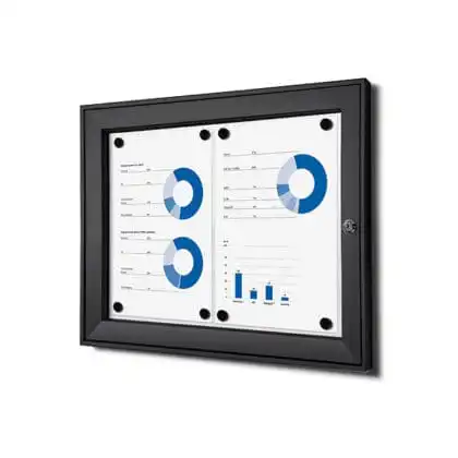 Opslagsskab sort inde- ude magnettavle 2xA4