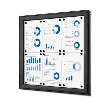Opslagsskab sort inde- ude magnettavle 6xA4