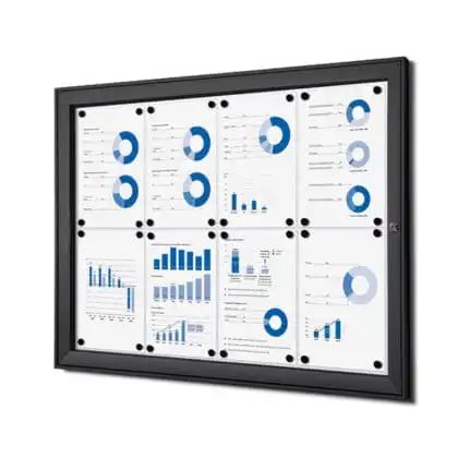 Opslagsskab sort inde- ude magnettavle 8xA4