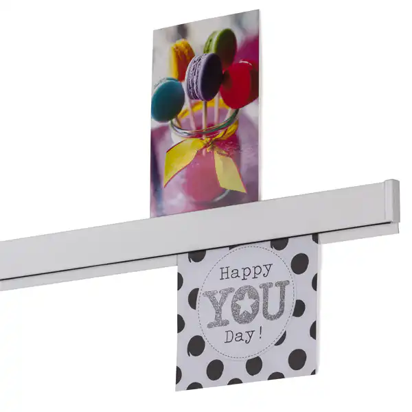 Papergrip 200 cm aluminiums skinne i hvid textur - Billede 2