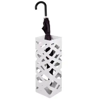 Paraplyholder ART hvid i metal - fritstående