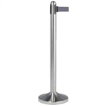Kø-Leder stolpe outdoor sølv med grå sele 210 cm