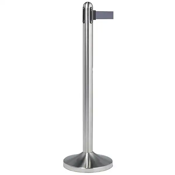 Kø-Leder stolpe outdoor sølv med grå sele 210 cm